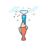 Fishing scale icon flat color style vector illustration