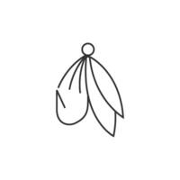 Fishing lure icon in thin outline style vector