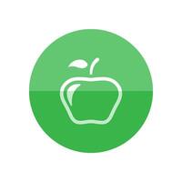 Apple icon in flat color circle style. Food fruit healthy lifestyle diet sweet school snack vector