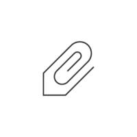 Attachment file icon in thin outline style vector