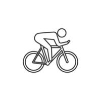 Cycling icon in thin outline style vector