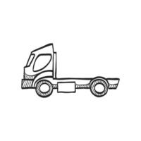 Hand drawn sketch icon container truck vector