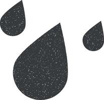 raindrops icon vector illustration in stamp style