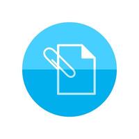 Attachment file icon in flat color circle style. Internet communication email message attach vector