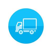 camión icono en plano color circulo estilo. transporte, transporte, logístico, entrega vector