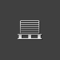 Printing stack icon in metallic grey color style. Print shop service publisher vector