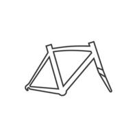 Bicycle frame icon in thin outline style vector