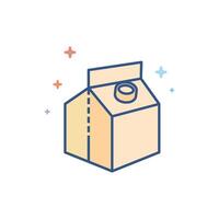 Milk packaging icon flat color style vector illustration