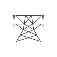 Pylon icon in thin outline style vector
