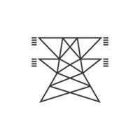 Pylon icon in thin outline style vector