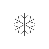 copos de nieve icono en Delgado contorno estilo vector