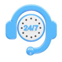 Customer support icon hotline 3d rendering illustration element png