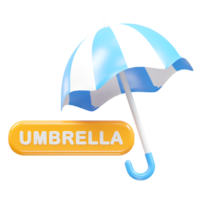 Umbrella icon render 3d rendering illustration png