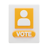 votar icono ilustración 3d representación png