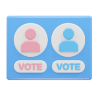 votar icono ilustración 3d representación png