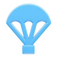 Parachute icon 3d illustration 3d rendering element png