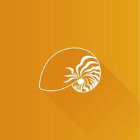 Nautilus flat color icon long shadow vector illustration