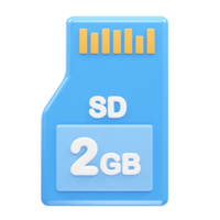sd kaart 2gb icoon 3d illustratie renderen element png