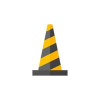 Traffic cone icon in flat color style. Road construction warning alert internet web page under construction vector