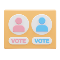 votar icono ilustración 3d representación png