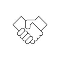 Handshake icon in thin outline style vector