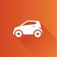 Car flat color icon long shadow vector illustration