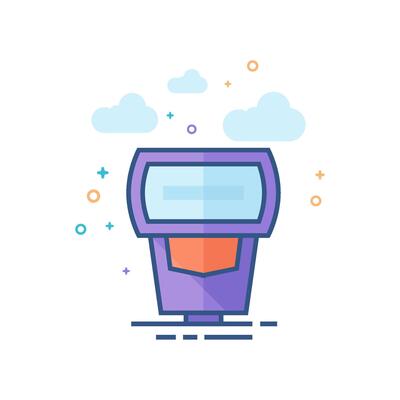 Camera flash icon flat color style vector illustration