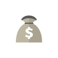 Money sack icon in flat color style. Finance wealth banking vector
