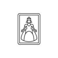 Doll icon in thin outline style vector