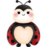 adorabile coccinella acquerello clipart. vivace illustrazione di un' coccinella per asilo decorazione. png