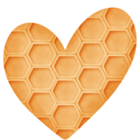 Bienenwabe Herz Muster Aquarell Clip Art, Valentinstag Element Illustration zum festlich Liebe Entwürfe. png