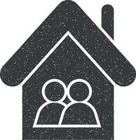 Charity, architecture and city vector icon illustration with stamp effect