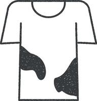 sucio camisa icono vector ilustración en sello estilo