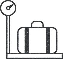baggage scales icon vector illustration in stamp style
