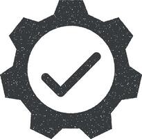 mechanism verified vector icon illustration with stamp effect