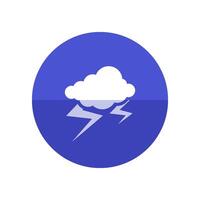 Weather overcast storm icon in flat color circle style. Nature forecast thunder vector