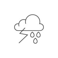 Weather overcast storm icon in thin outline style vector
