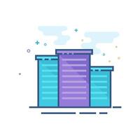 Building icon flat color style vector illustration