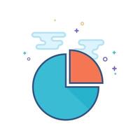 Pie chart icon flat color style vector illustration