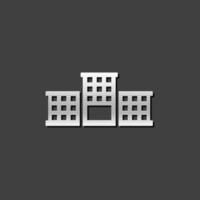 Building icon in metallic grey color style.Education, school, college vector