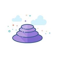 Stacked stone icon flat color style vector illustration