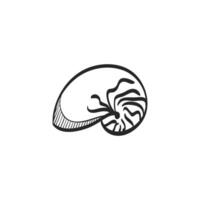 Hand drawn sketch icon nautilus vector