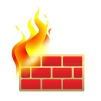 Firewall icon in color. Computer network internet protection vector