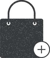 add feminine handbag vector icon illustration with stamp effect