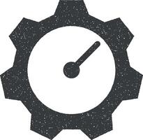 time mechanism vector icon illustration with stamp effect