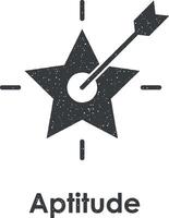 star, arrow, target, aptitude vector icon illustration with stamp effect