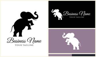 silhouette vector elephant logo template