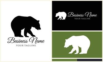 silhouette vector bear logo template