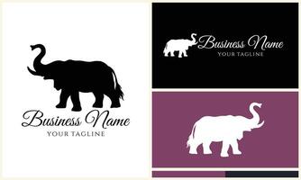 silhouette vector elephant logo template