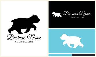 silhouette vector bear logo template